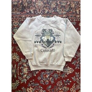 Vintage Wolf Sweatshirt Youth 6/8 90's Eagle Crewneck Nature 1995 USA